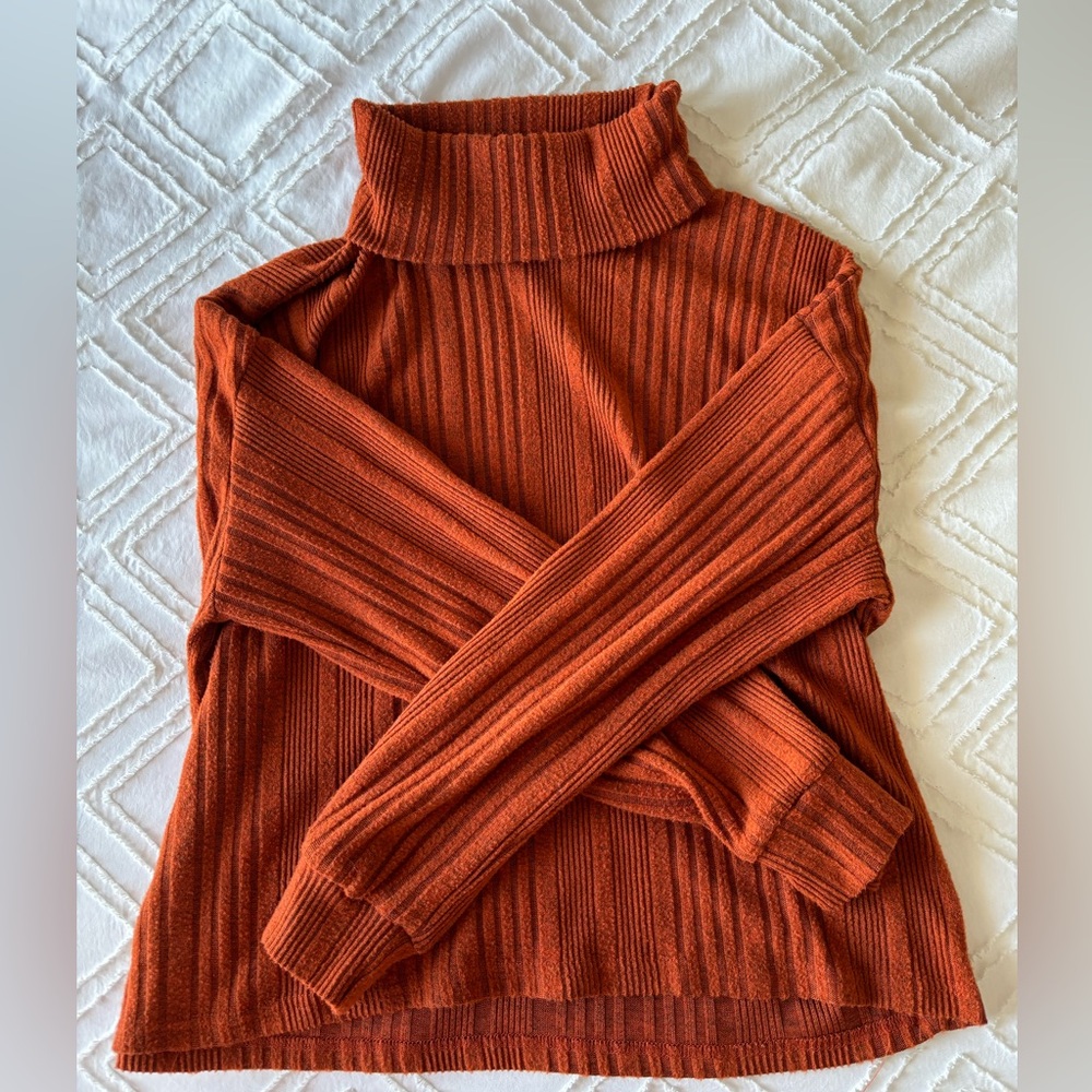 Orange sweater turtleneck